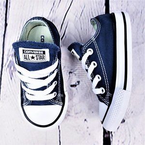 Converse Low Tops Blue White Size 7 Infant